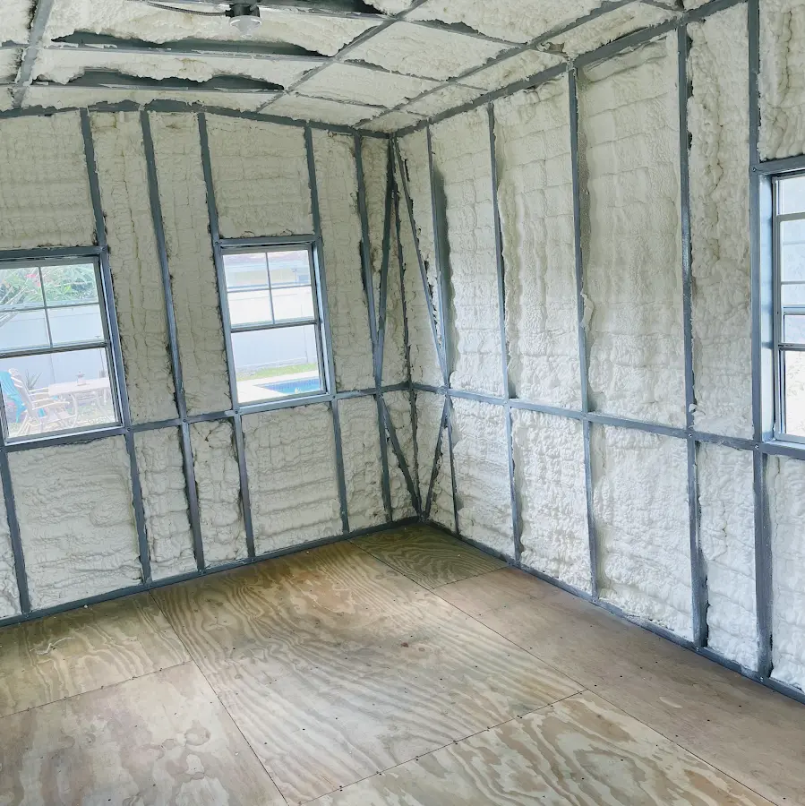 Closed-cell spray foam insulation applied to wall cavities in a residential project in Rancho Santa Margarita